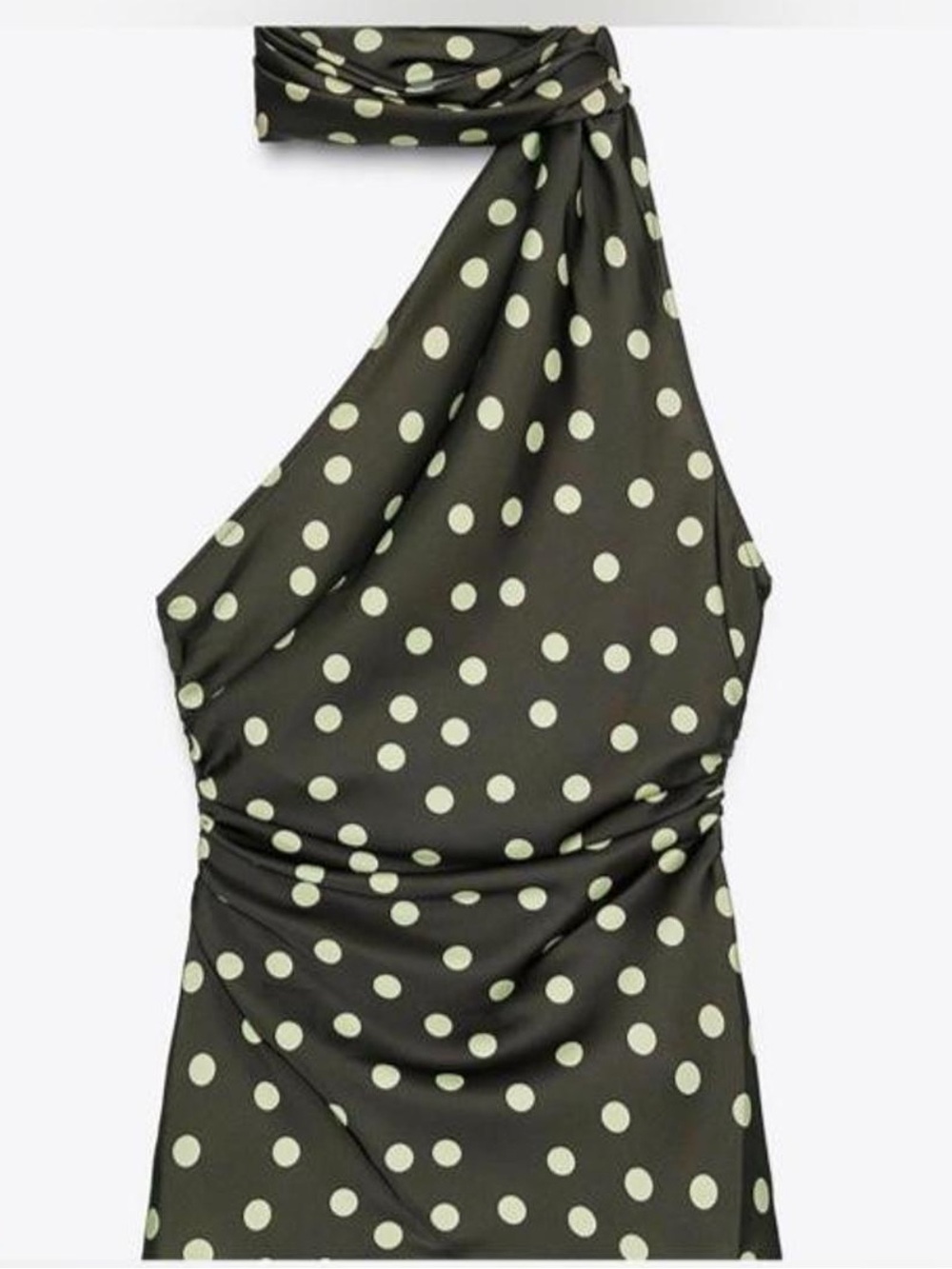 Zara Green Halter Polka Dot Camisole with Dots